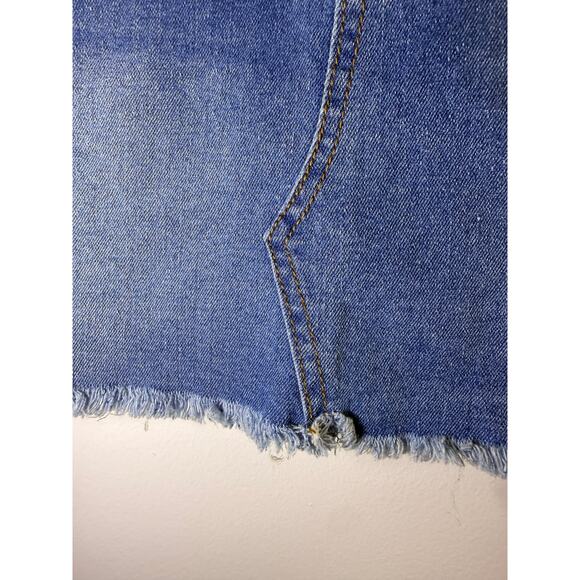 RISE Stretchy Denim Mini Skirt - Size L - Light Indigo - Picture 4 of 9